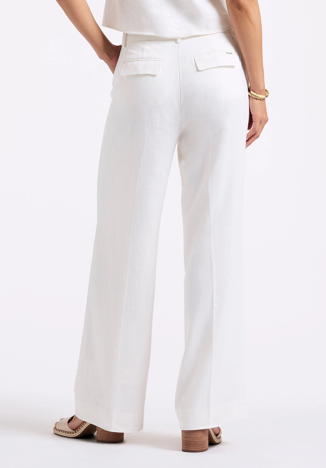 Adelina Women's Linen Blend Wide-Leg Pants, Off-White - WB0027P