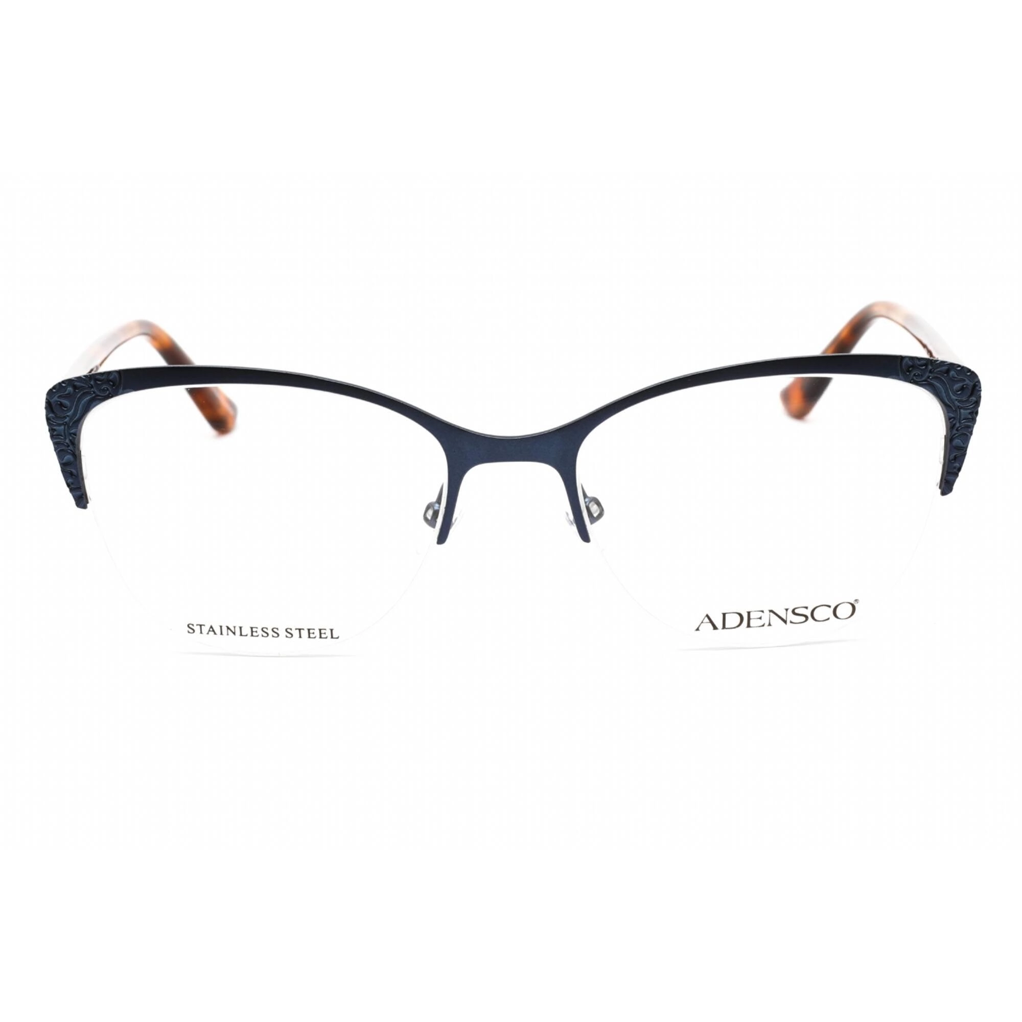 Adensco Women's Eyeglasses - Half Rim Matte Blue Metal Cat Eye Frame | AD 241 0FLL 00