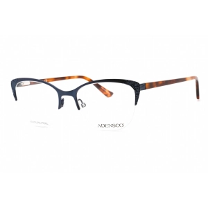 Adensco Women's Eyeglasses - Half Rim Matte Blue Metal Cat Eye Frame | AD 241 0FLL 00