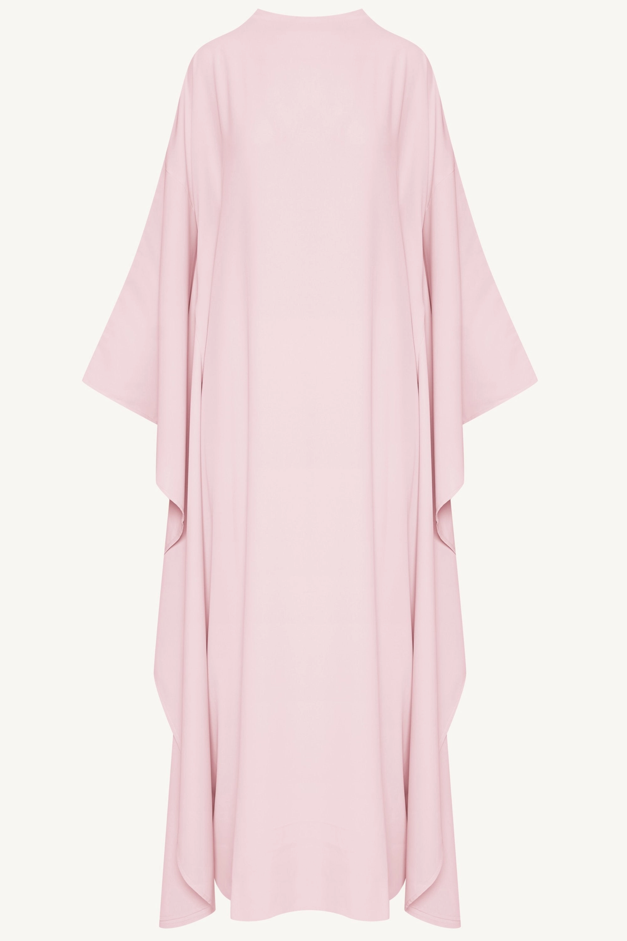 Amira Butterfly Inner Tie Abaya Dress - Pastel Pink