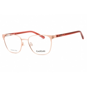 Bebe Women's Eyeglasses - Rose Gold Metal Full Rim Rectangular Frame | BB5200 770