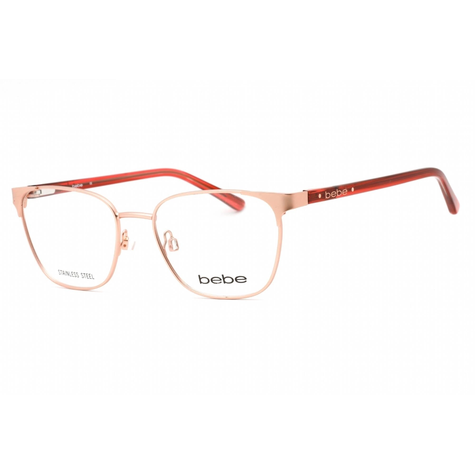 Bebe Women's Eyeglasses - Rose Gold Metal Full Rim Rectangular Frame | BB5200 770