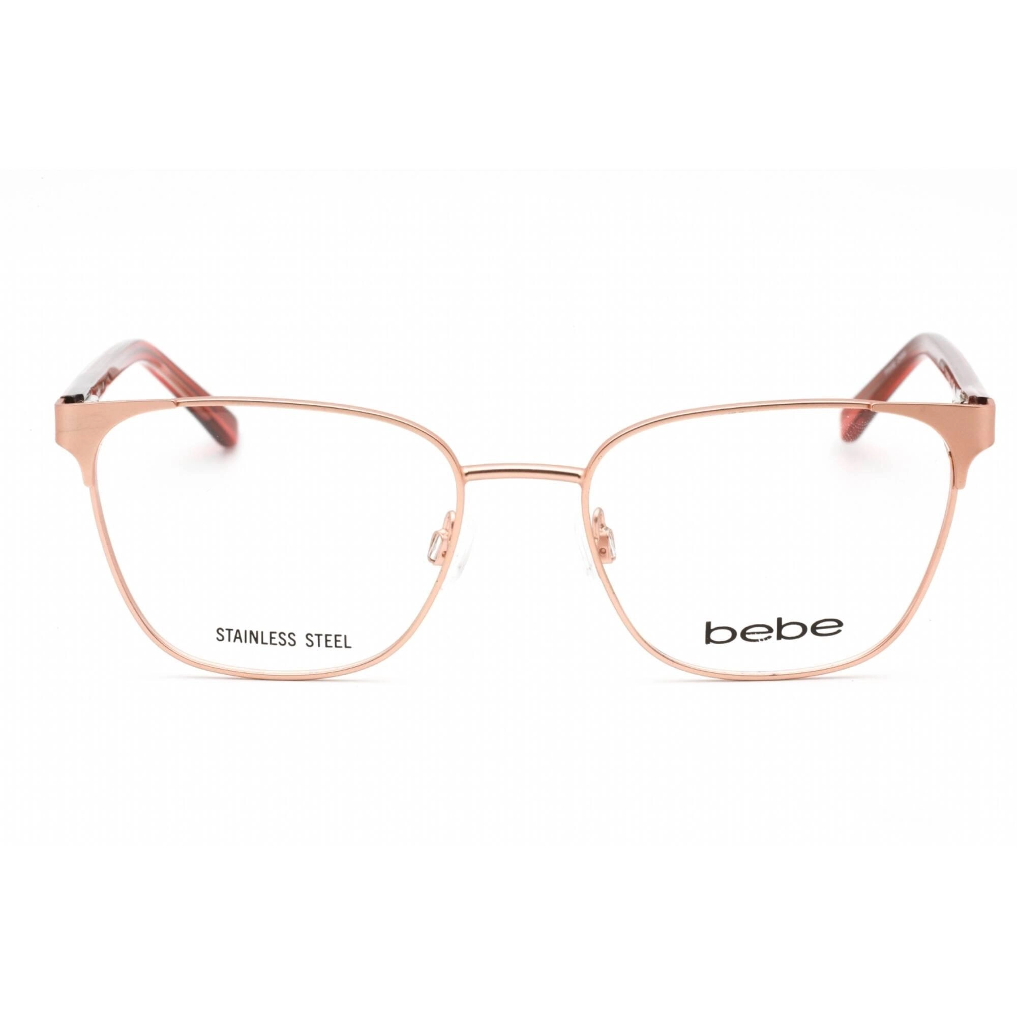 Bebe Women's Eyeglasses - Rose Gold Metal Full Rim Rectangular Frame | BB5200 770