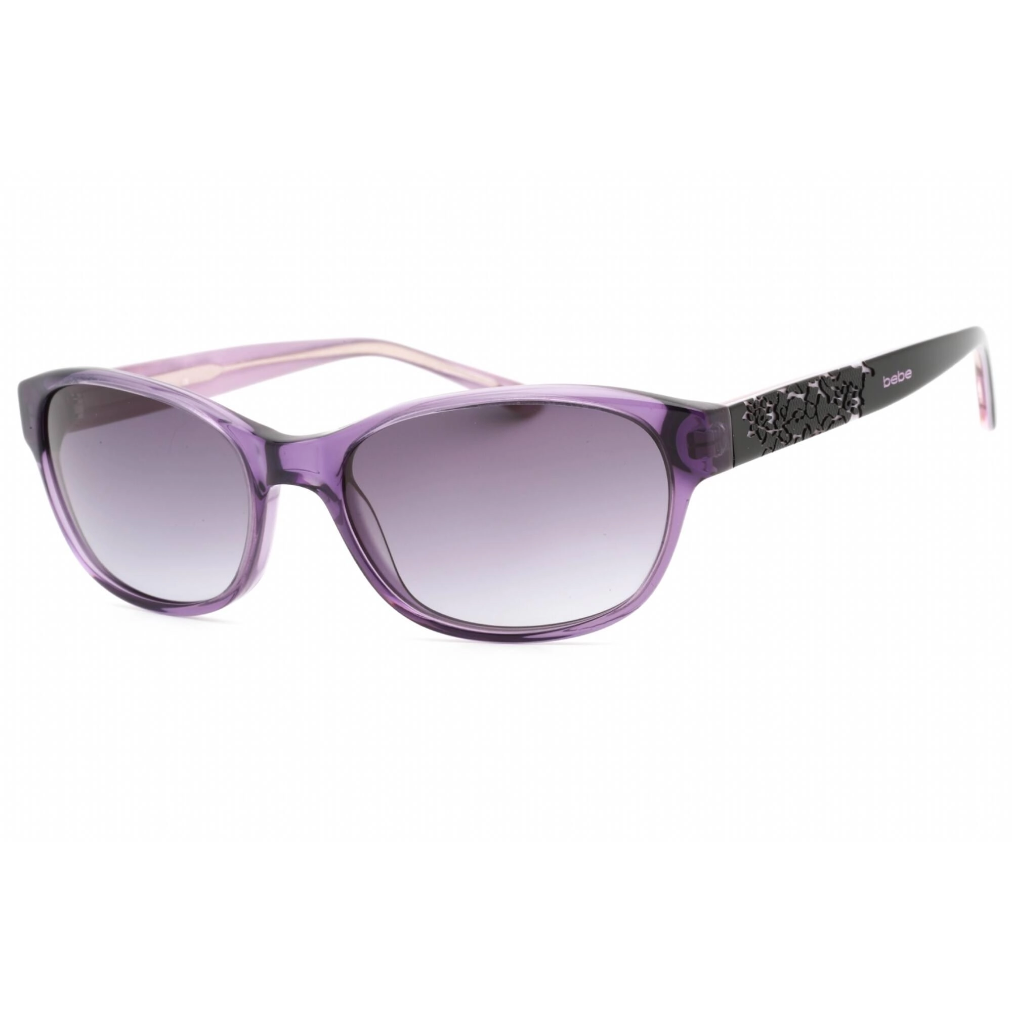 Bebe Women's Sunglasses - Purple Crystal Zylonite Full Rim Oval Frame | BB7097 519