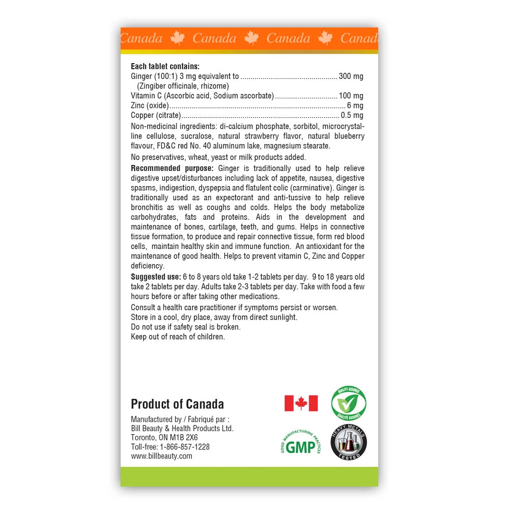 BILL Natural Sources® Children's Digestion 90 Chewable Tablets