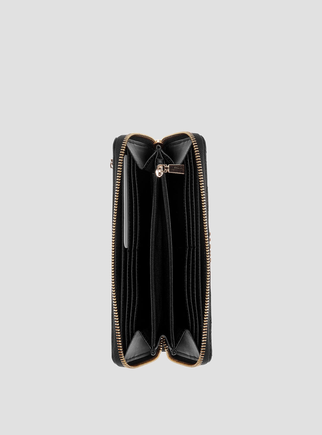 Black Giully Large Zip Around Wallet