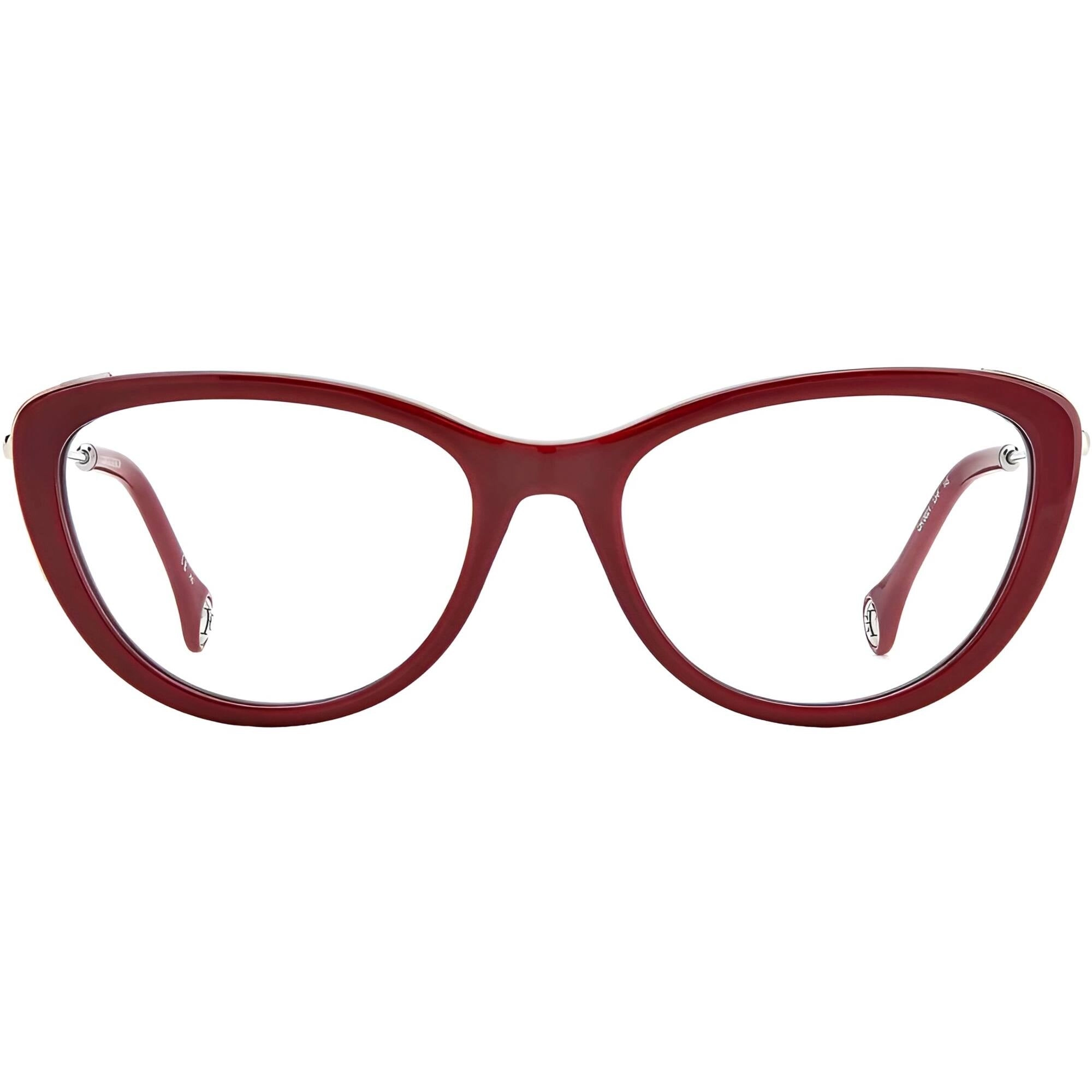 Carolina Herrera Women's Eyeglasses - Burgundy Plastic Cat Eye Frame | CH 0021 0LHF
