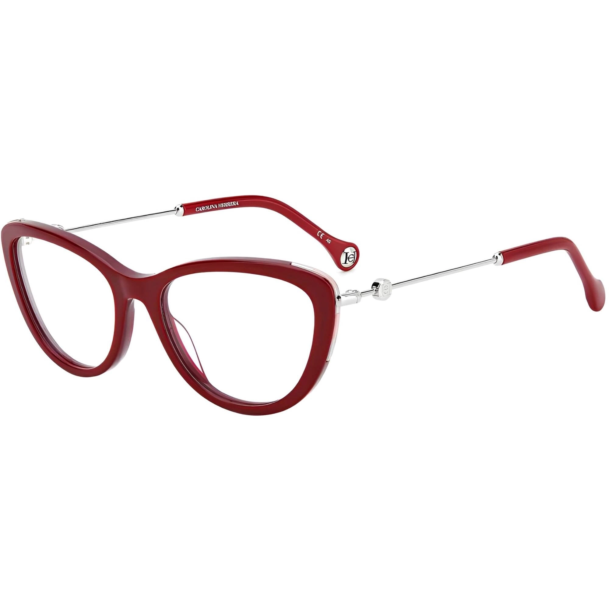 Carolina Herrera Women's Eyeglasses - Burgundy Plastic Cat Eye Frame | CH 0021 0LHF