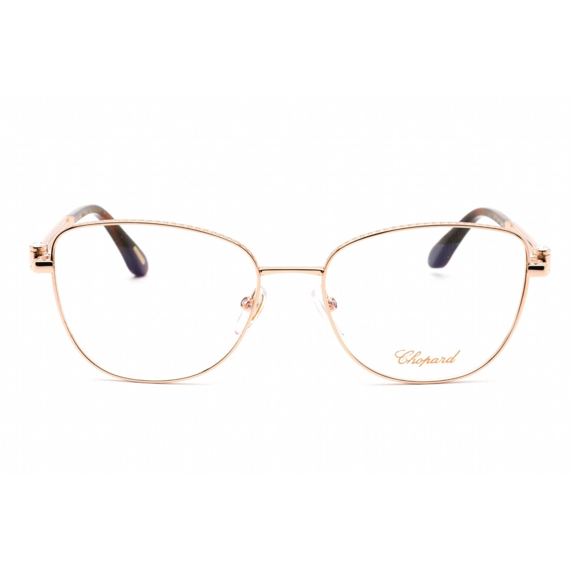 Chopard Women's Eyeglasses - Shiny Copper Gold Metal Rectangular Frame | VCHF17S 08FC