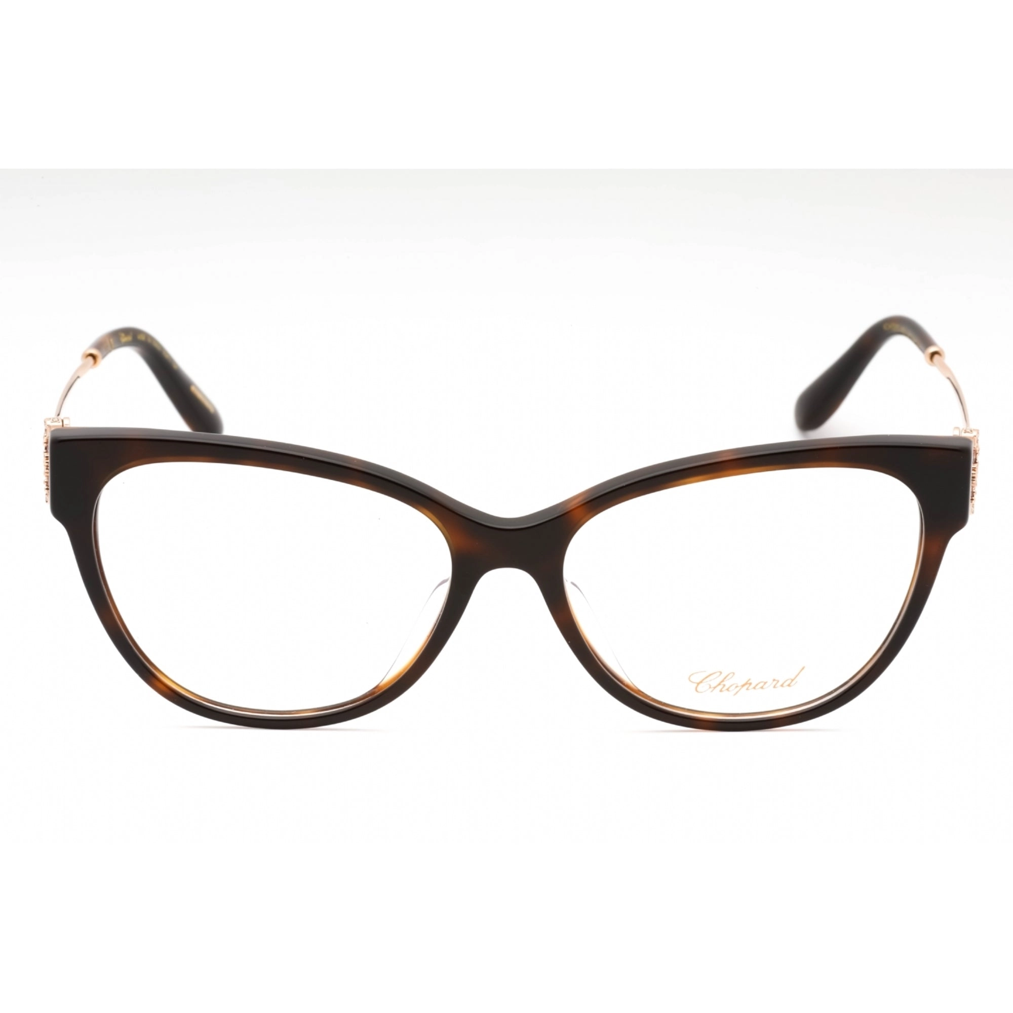 Chopard Women's Eyeglasses - Shiny Dark Tortoise Plastic Cat Eye Frame | VCH325S 01AY