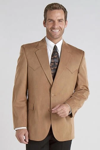 Circle S Mens Camel 100% Microsuede Houston Western Jacket Blazer 44 L