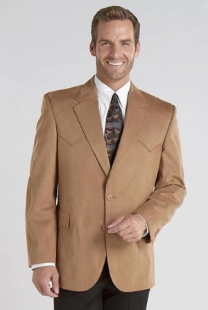 Circle S Mens Camel 100% Microsuede Houston Western Jacket Blazer 44 L