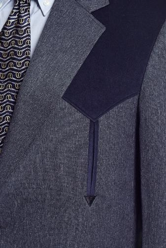 Circle S Mens Heather Navy Polyester Boise Sportcoat Jacket Blazer 40 L