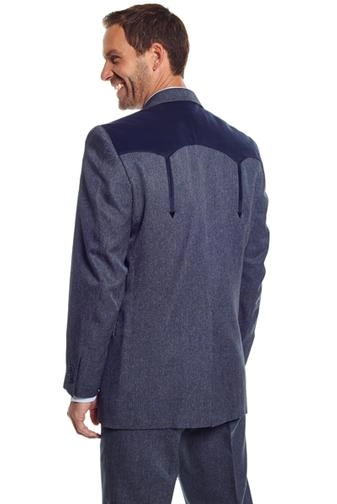 Circle S Mens Heather Navy Polyester Boise Sportcoat Jacket Blazer 40 L
