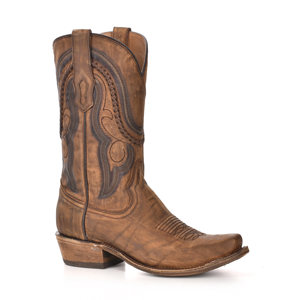 Corral A3479 Men's Brown Embroidery Narrow Square Cowboy Boots