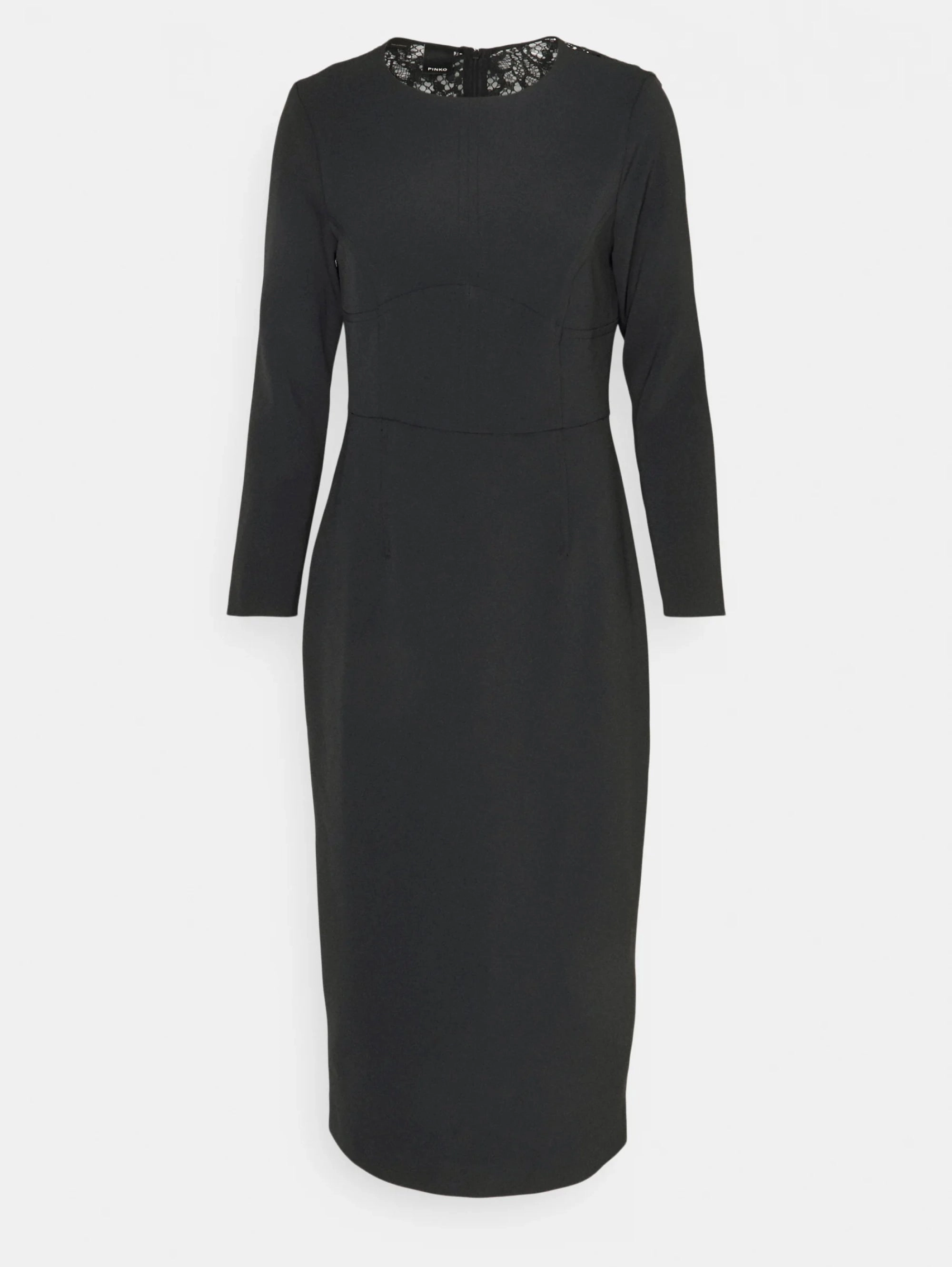 Crepe dress with black lace insert