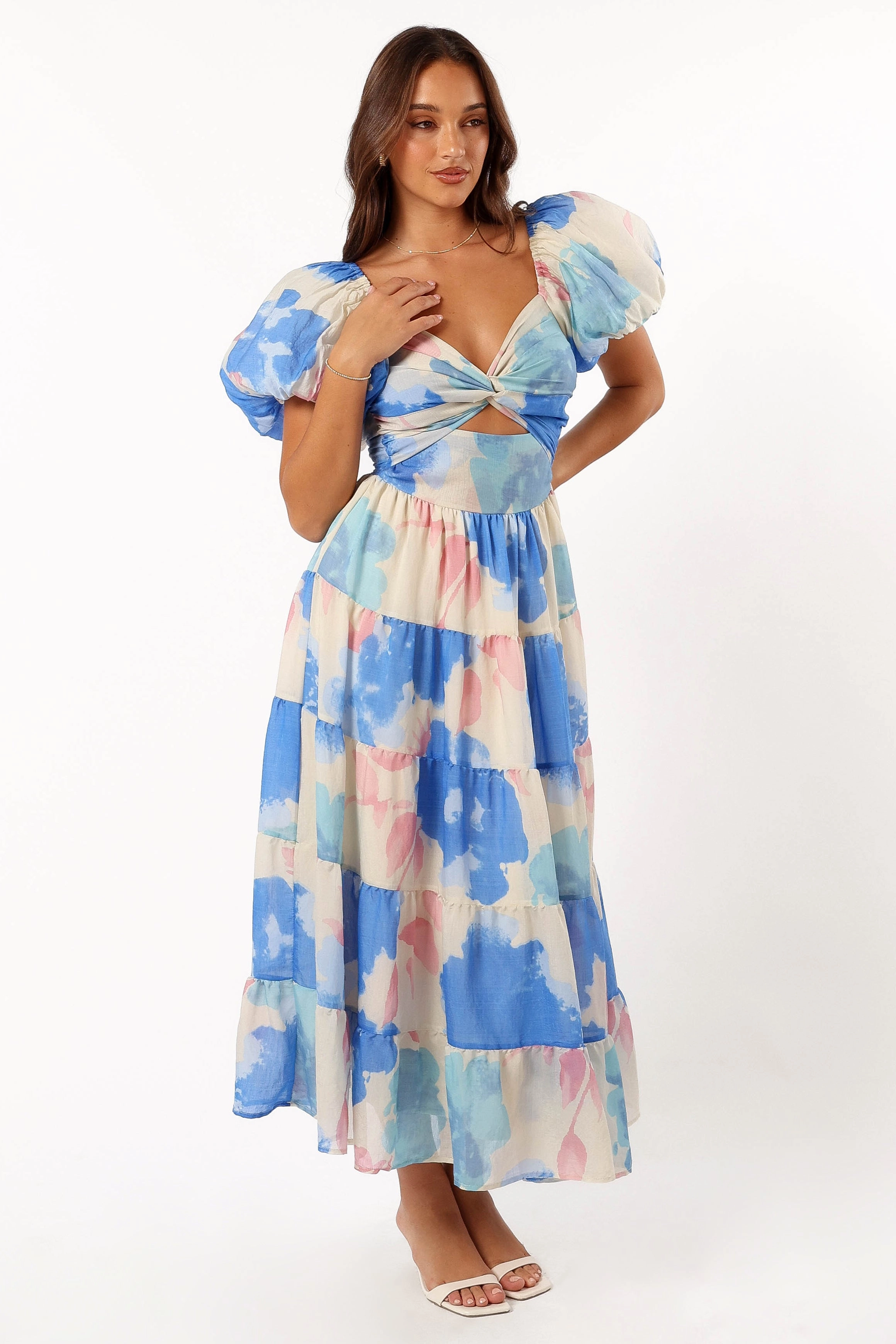 Davis Midi Dress - Blue Floral