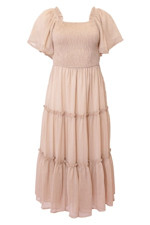 Ellie Dress in Champagne Chiffon