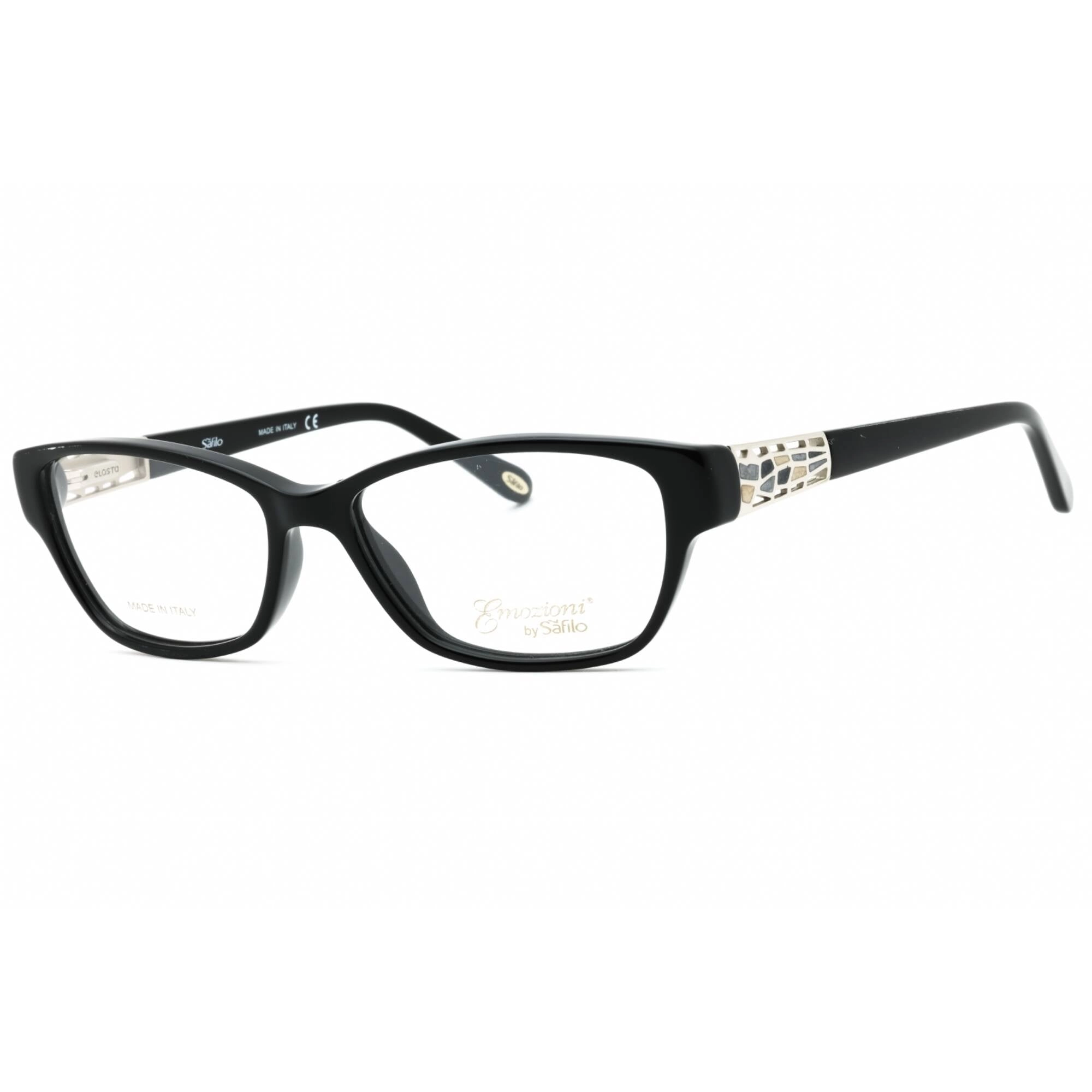 Emozioni Women's Eyeglasses - Black Plastic Full Rim Cat Eye Frame | EM 4053 0807 00