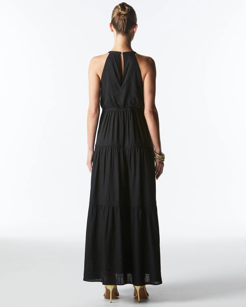 Fate Midsummer Halter Maxi Dress Black