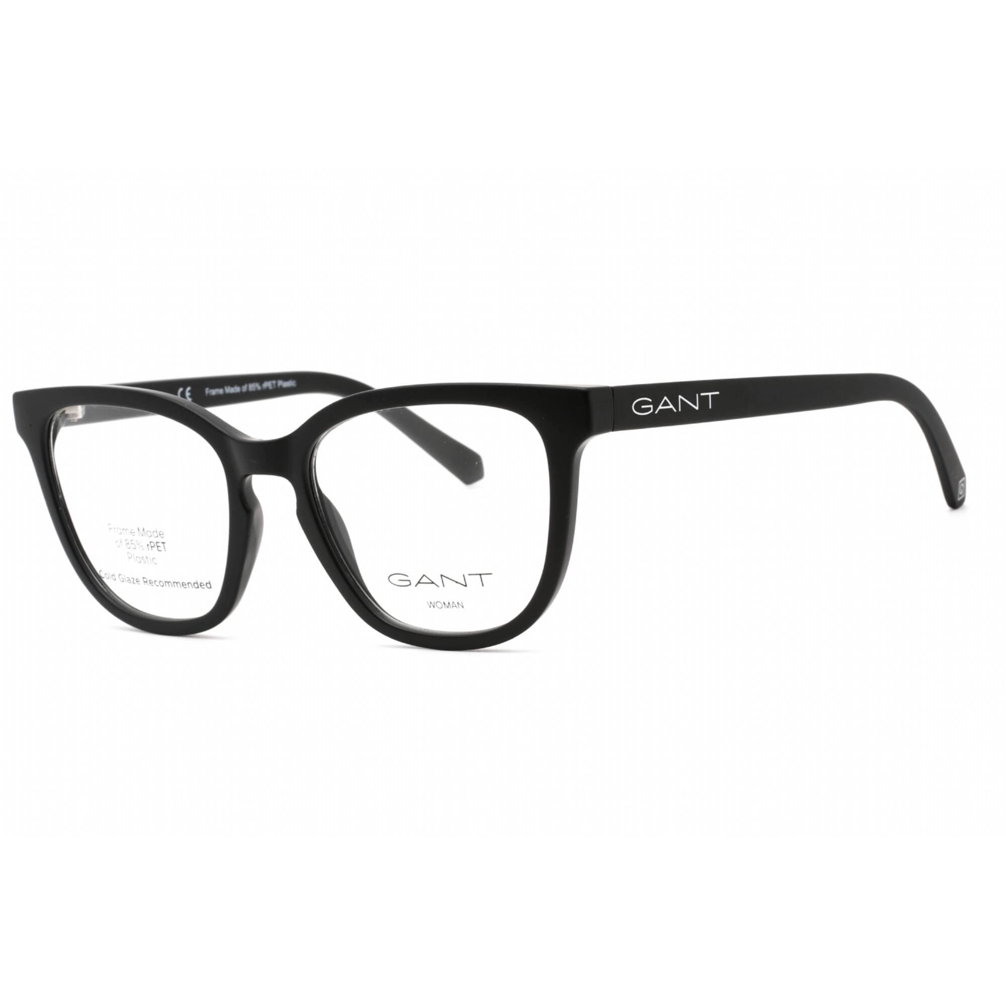 Gant Women's Eyeglasses - Full Rim Shiny Black Rectangular Shape Frame | GA4138 001