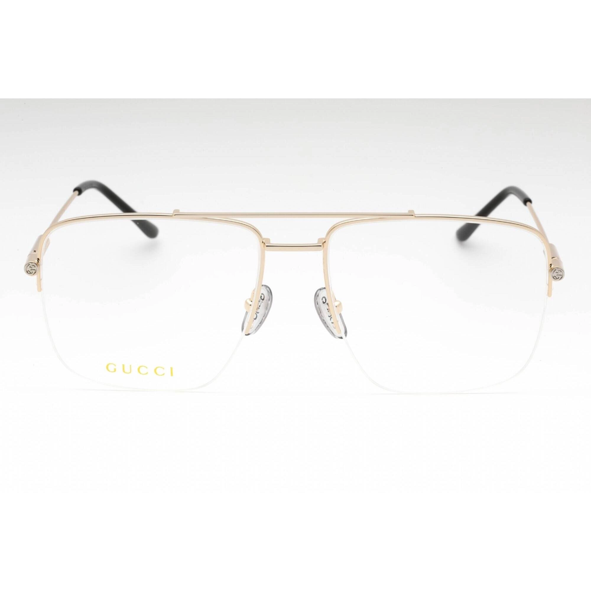 Gucci Women's Eyeglasses - Gold Half Rim Metal Frame | GG1415O 001