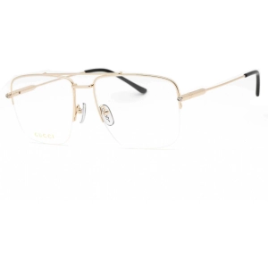 Gucci Women's Eyeglasses - Gold Half Rim Metal Frame | GG1415O 001