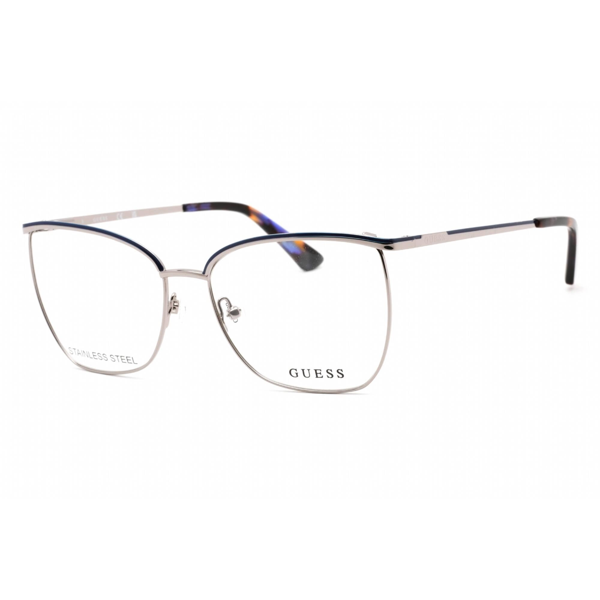 Guess Women's Eyeglasses - Full Rim Shiny Gunmetal Rectangular Frame | GU2878 008