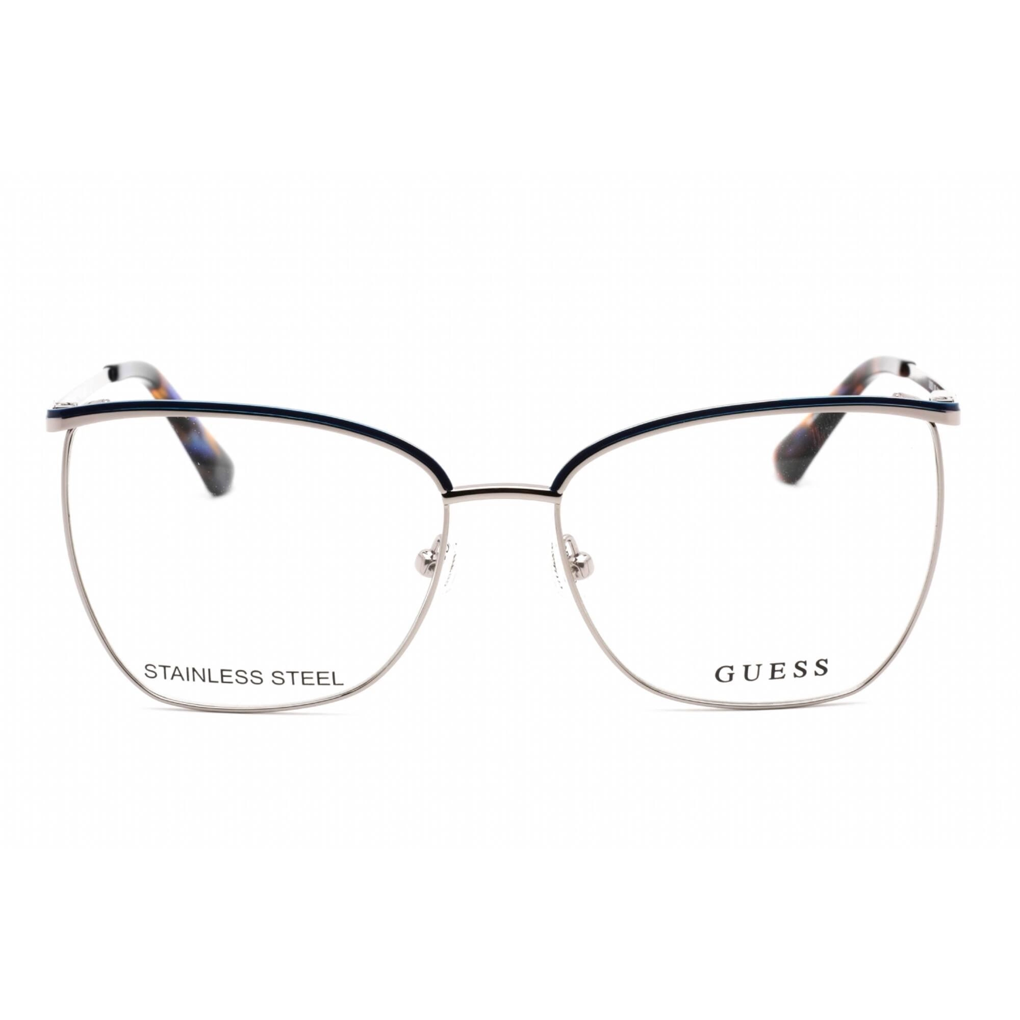 Guess Women's Eyeglasses - Full Rim Shiny Gunmetal Rectangular Frame | GU2878 008