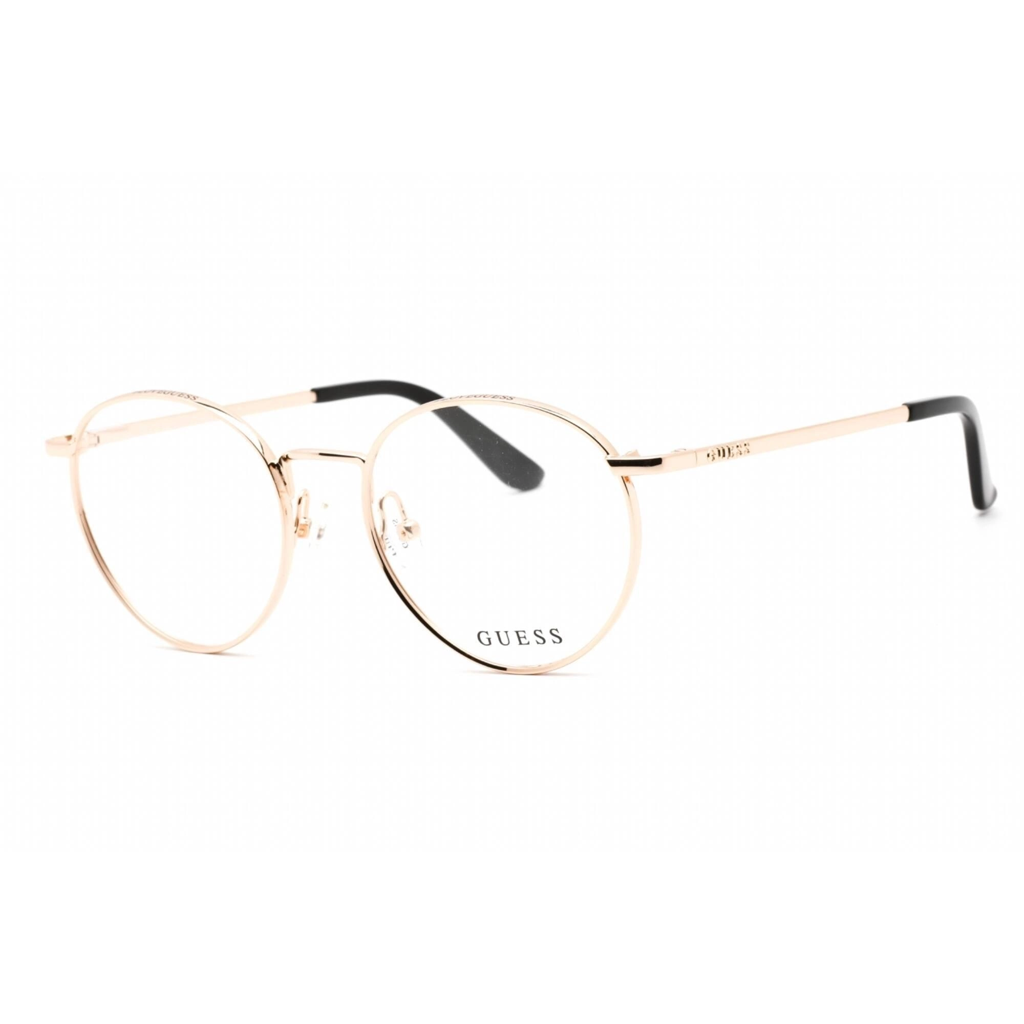 Guess Women's Eyeglasses - Full Rim Shiny Rose Gold Metal Round Frame | GU2725 028