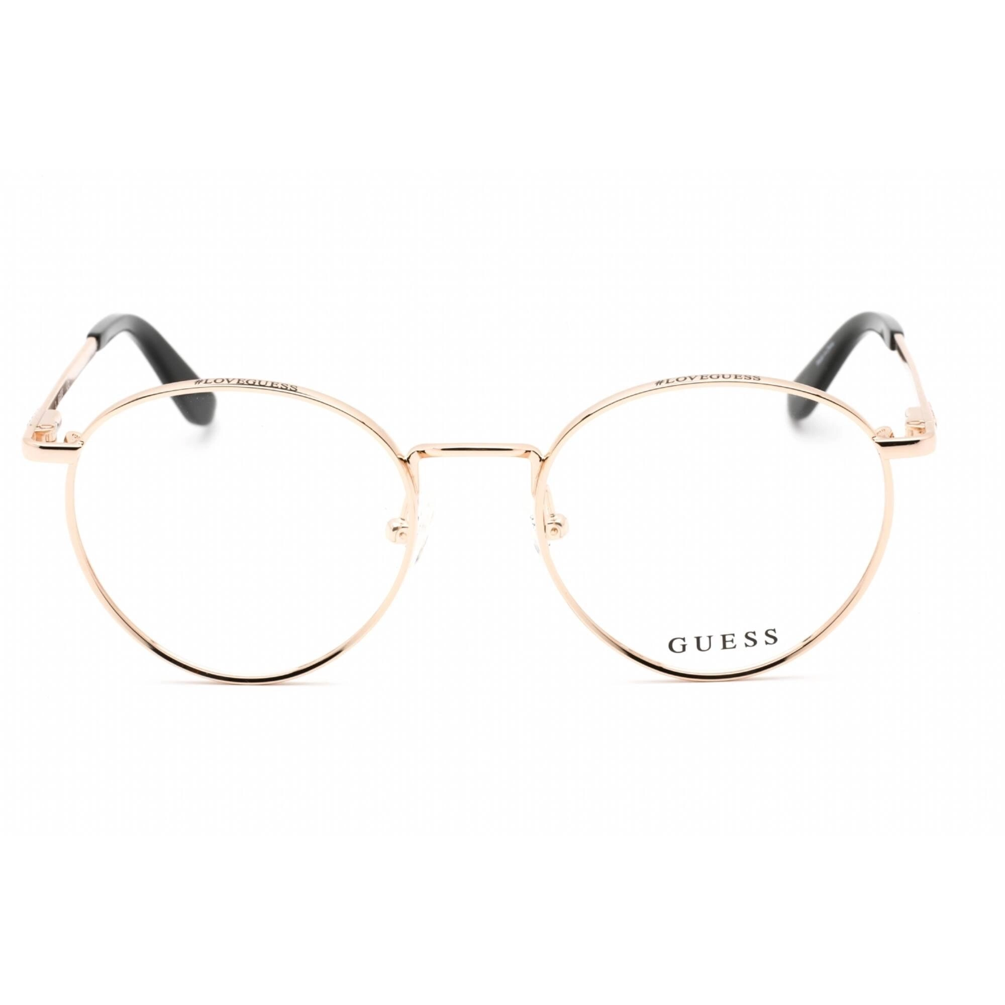Guess Women's Eyeglasses - Full Rim Shiny Rose Gold Metal Round Frame | GU2725 028