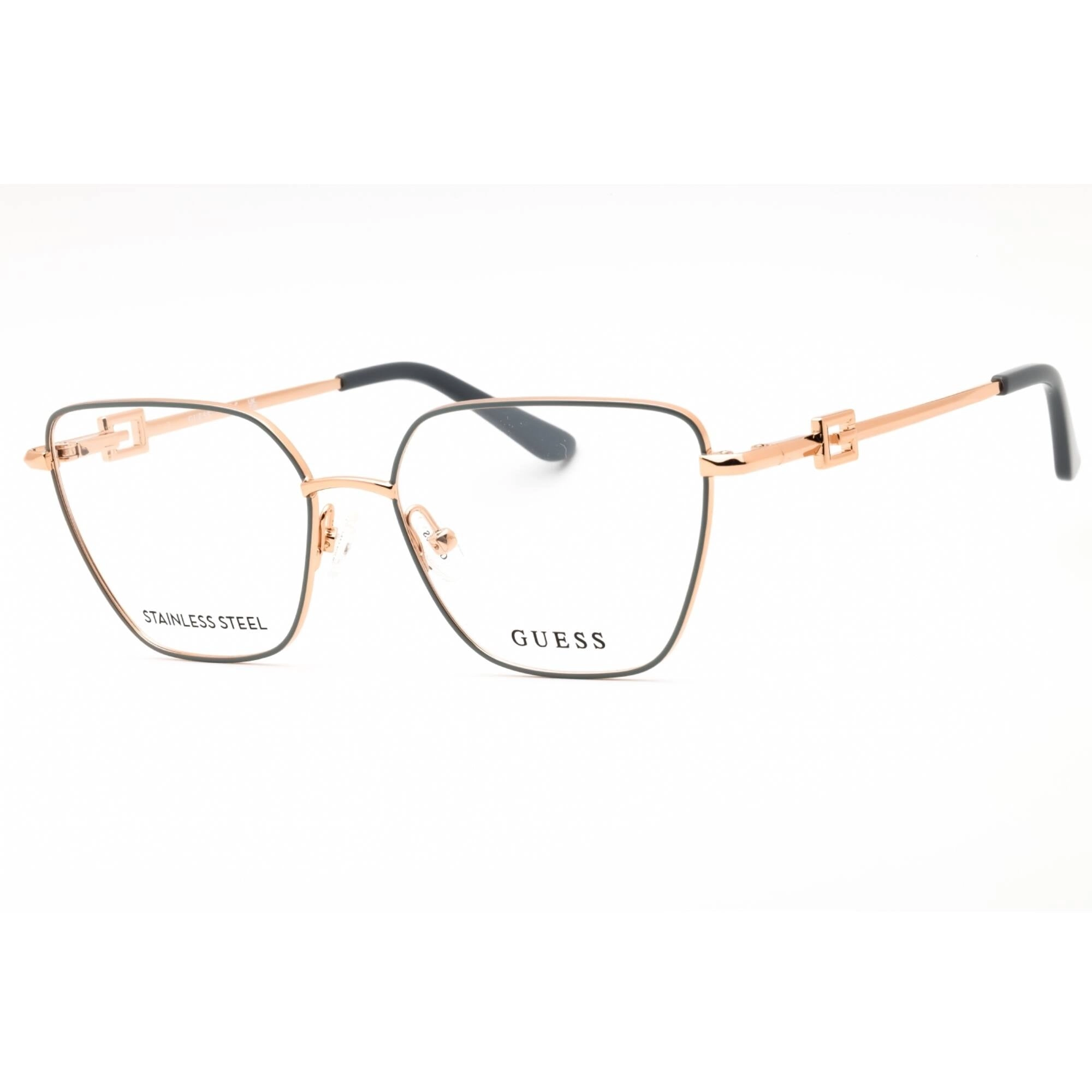Guess Women's Eyeglasses - Grey/Other Metal Cat Eye Shape Full Rim Frame | GU50110 020