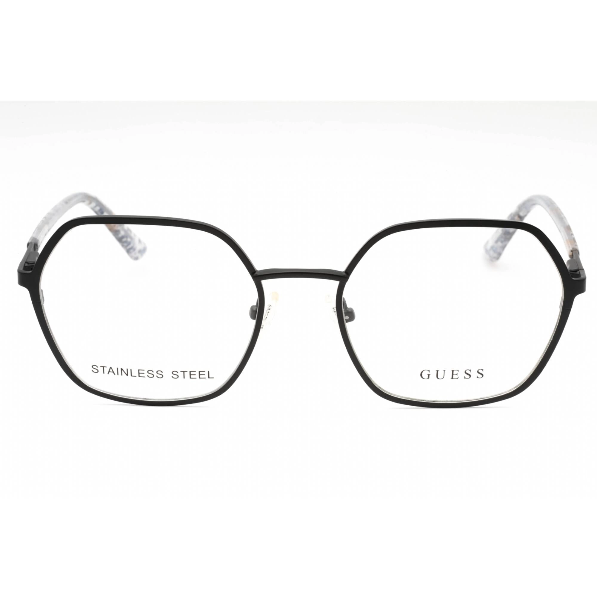 Guess Women's Eyeglasses - Matte Black Metal Geometric Full Rim Frame | GU2912 002