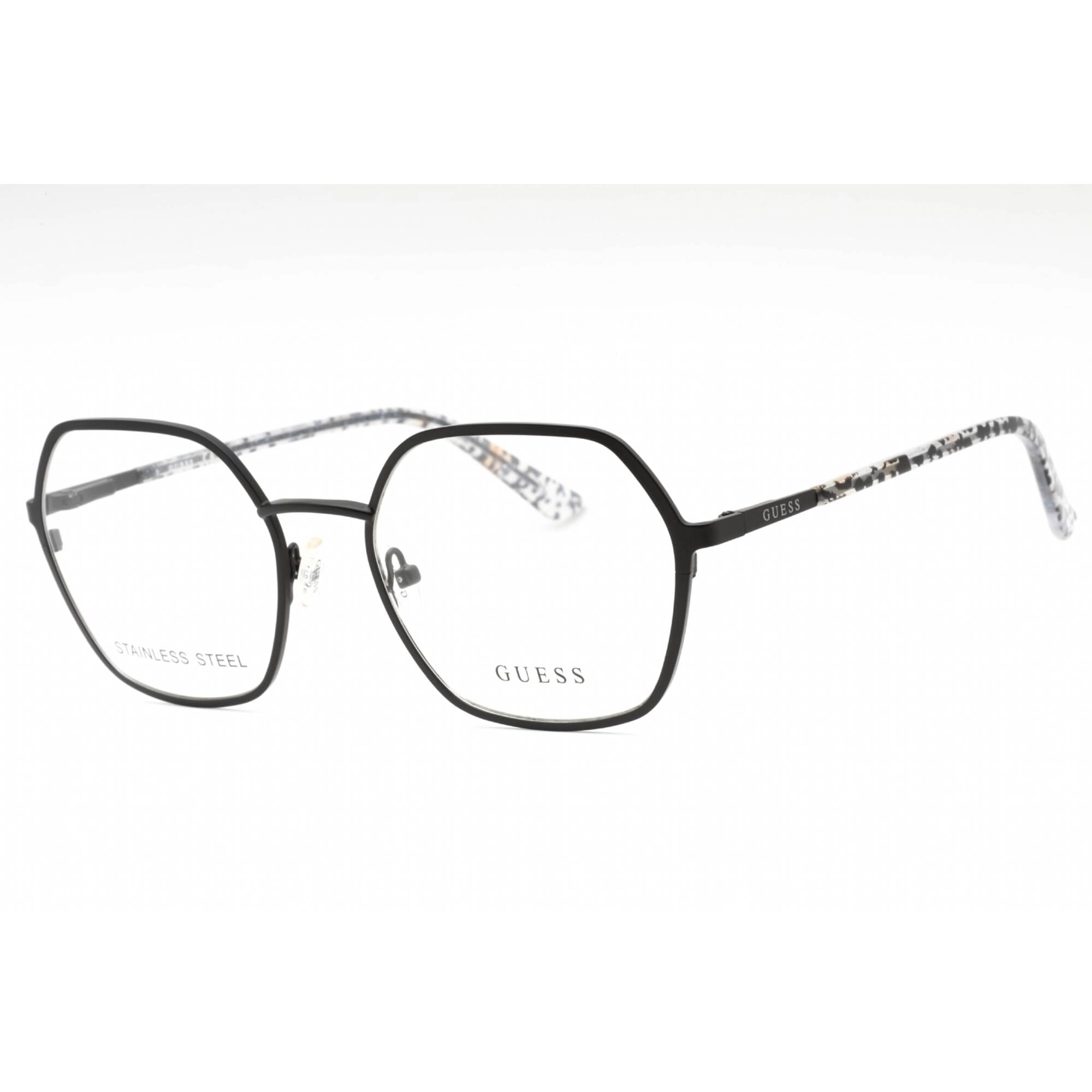Guess Women's Eyeglasses - Matte Black Metal Geometric Full Rim Frame | GU2912 002