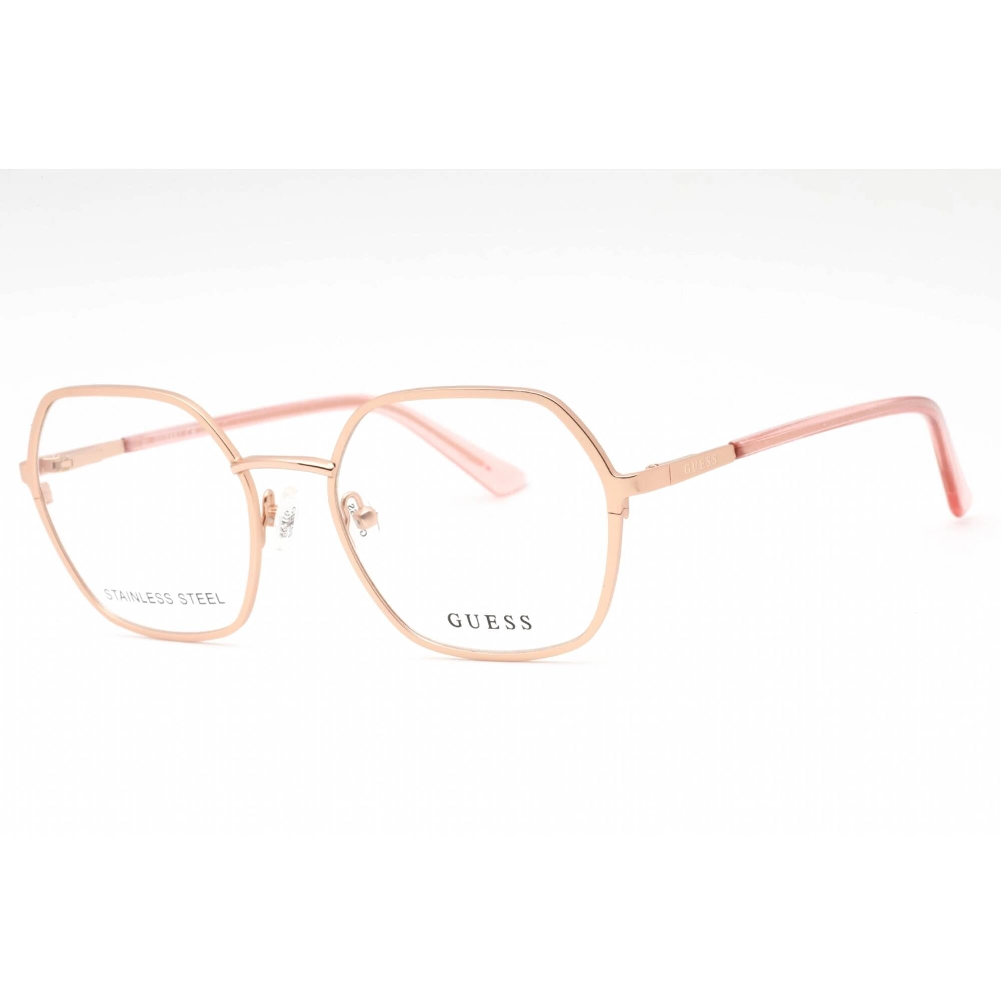 Guess Women's Eyeglasses - Matte Rose Gold Metal Geometric Full Rim Frame | GU2912 029