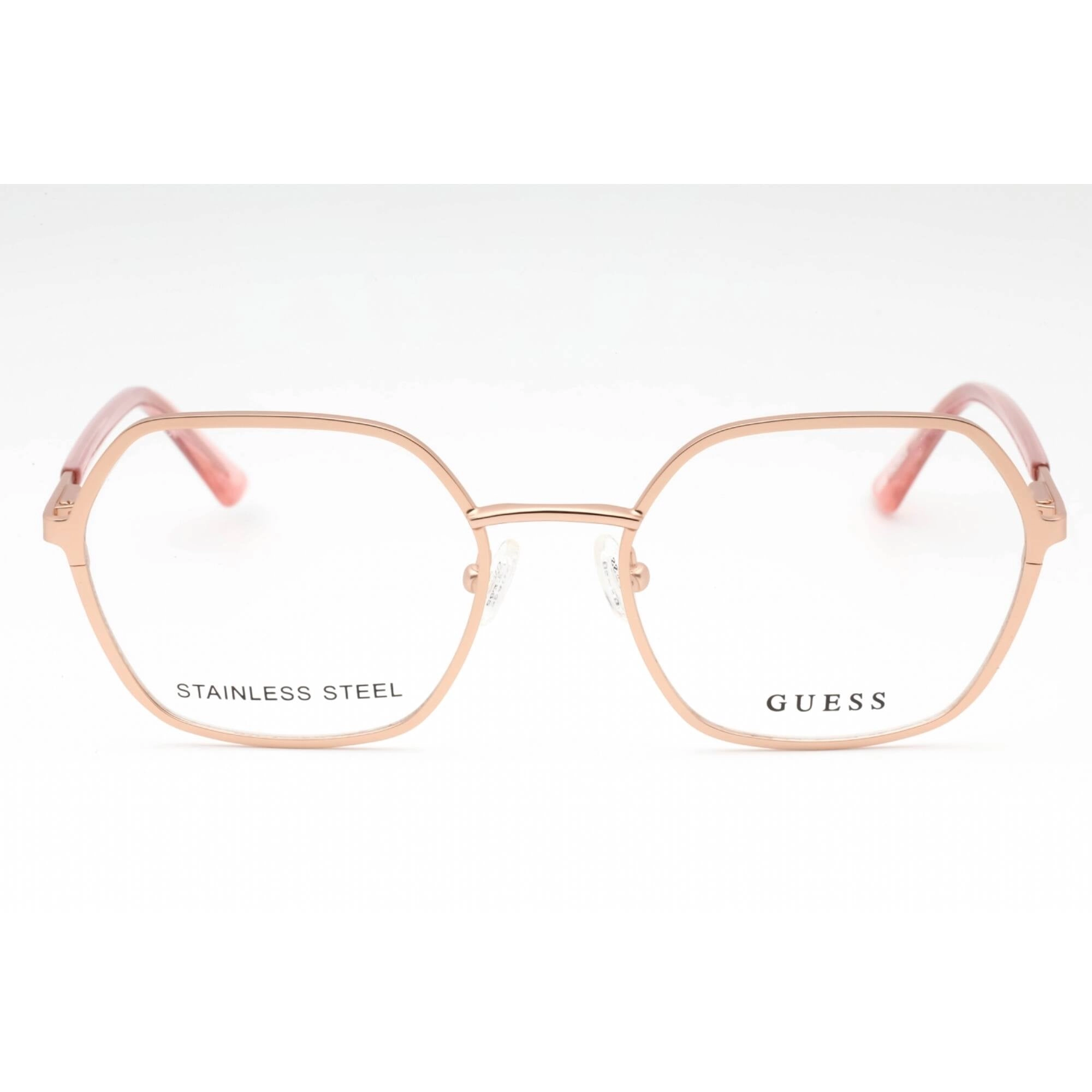 Guess Women's Eyeglasses - Matte Rose Gold Metal Geometric Full Rim Frame | GU2912 029