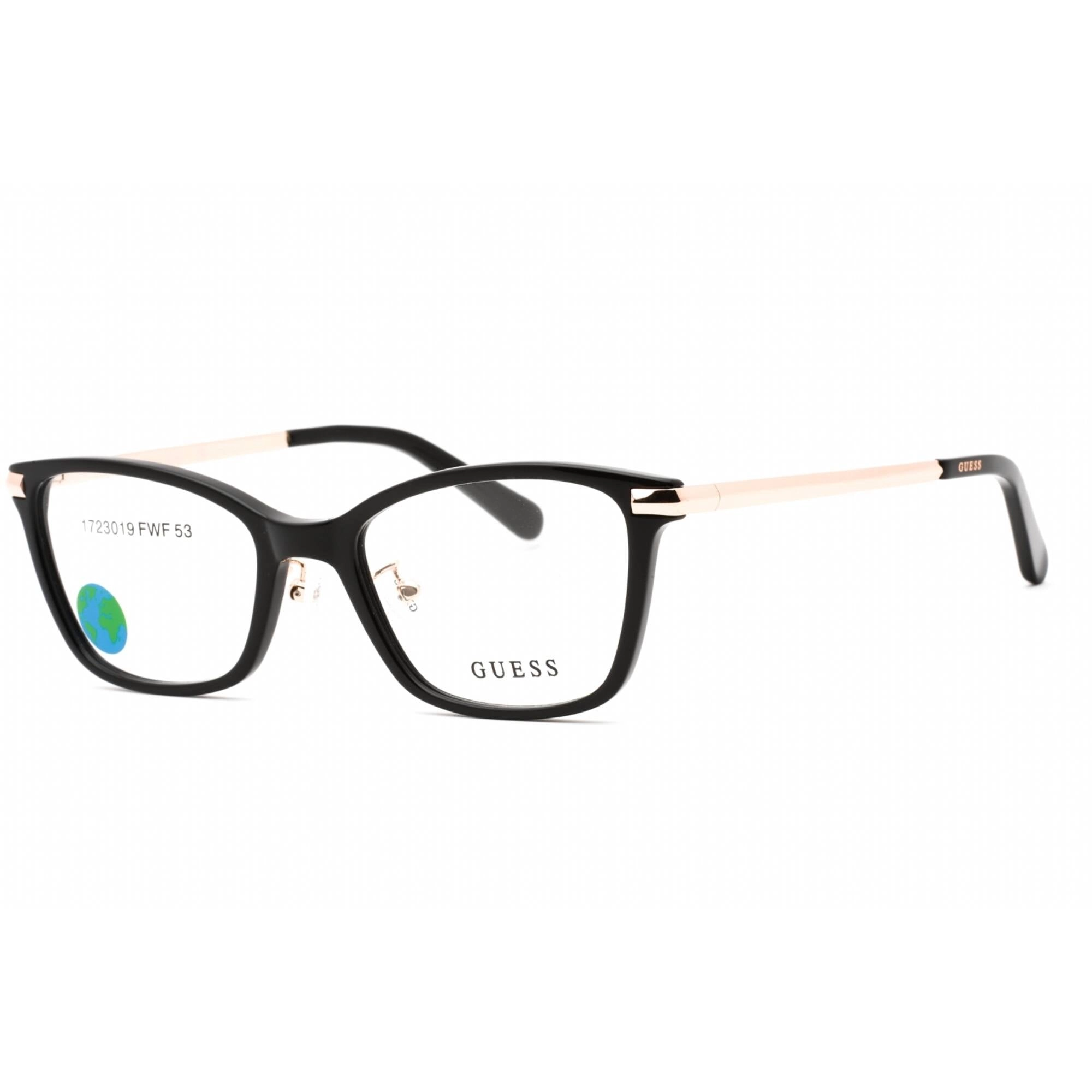 Guess Women's Eyeglasses - Shiny Black Plastic Cat Eye Full Rim Frame | GU2890-D 001