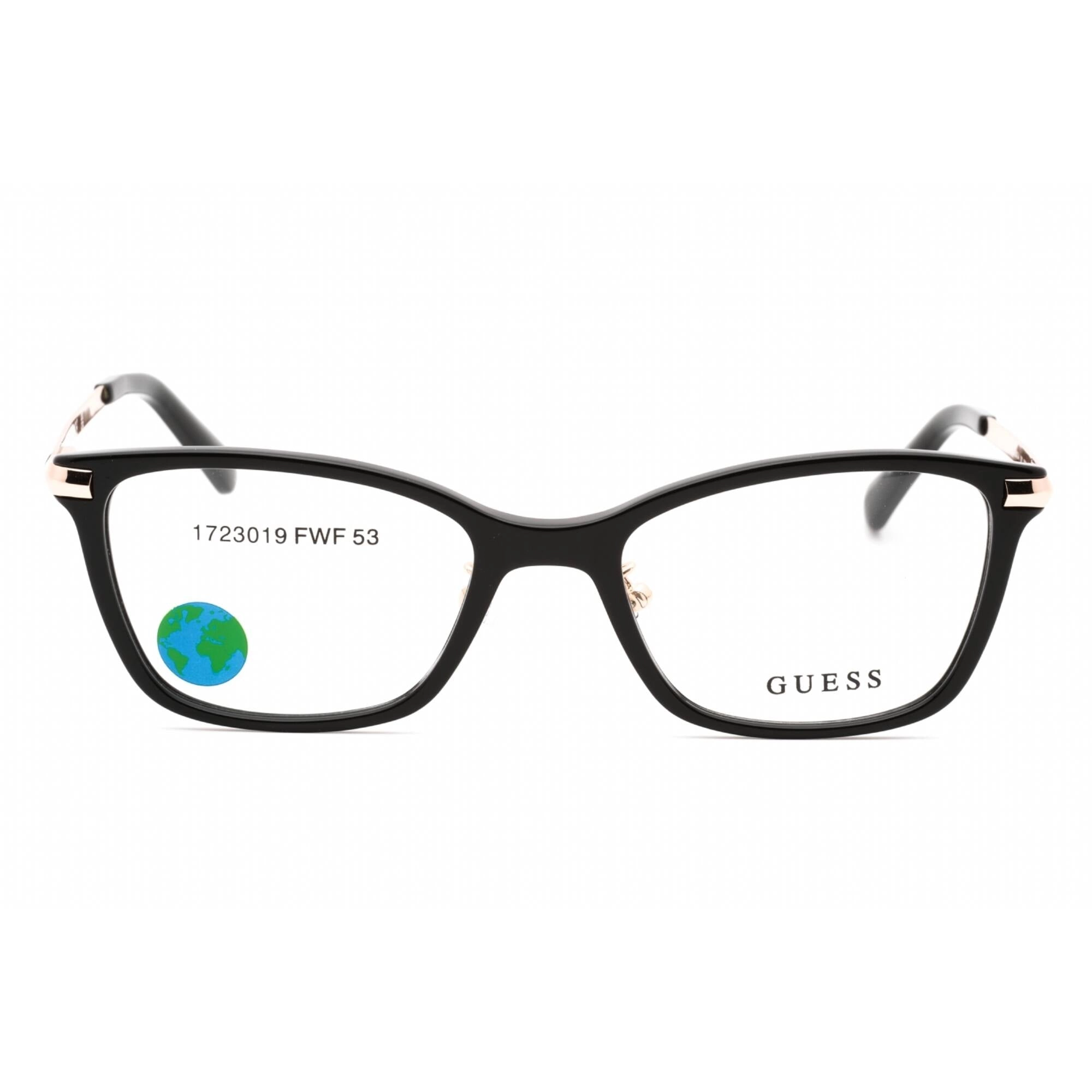 Guess Women's Eyeglasses - Shiny Black Plastic Cat Eye Full Rim Frame | GU2890-D 001