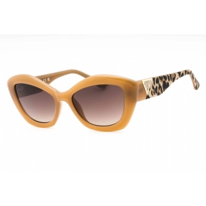Guess Women's Sunglasses - Shiny Beige Plastic Cat Eye Frame Brown Lens | GU7868 57F