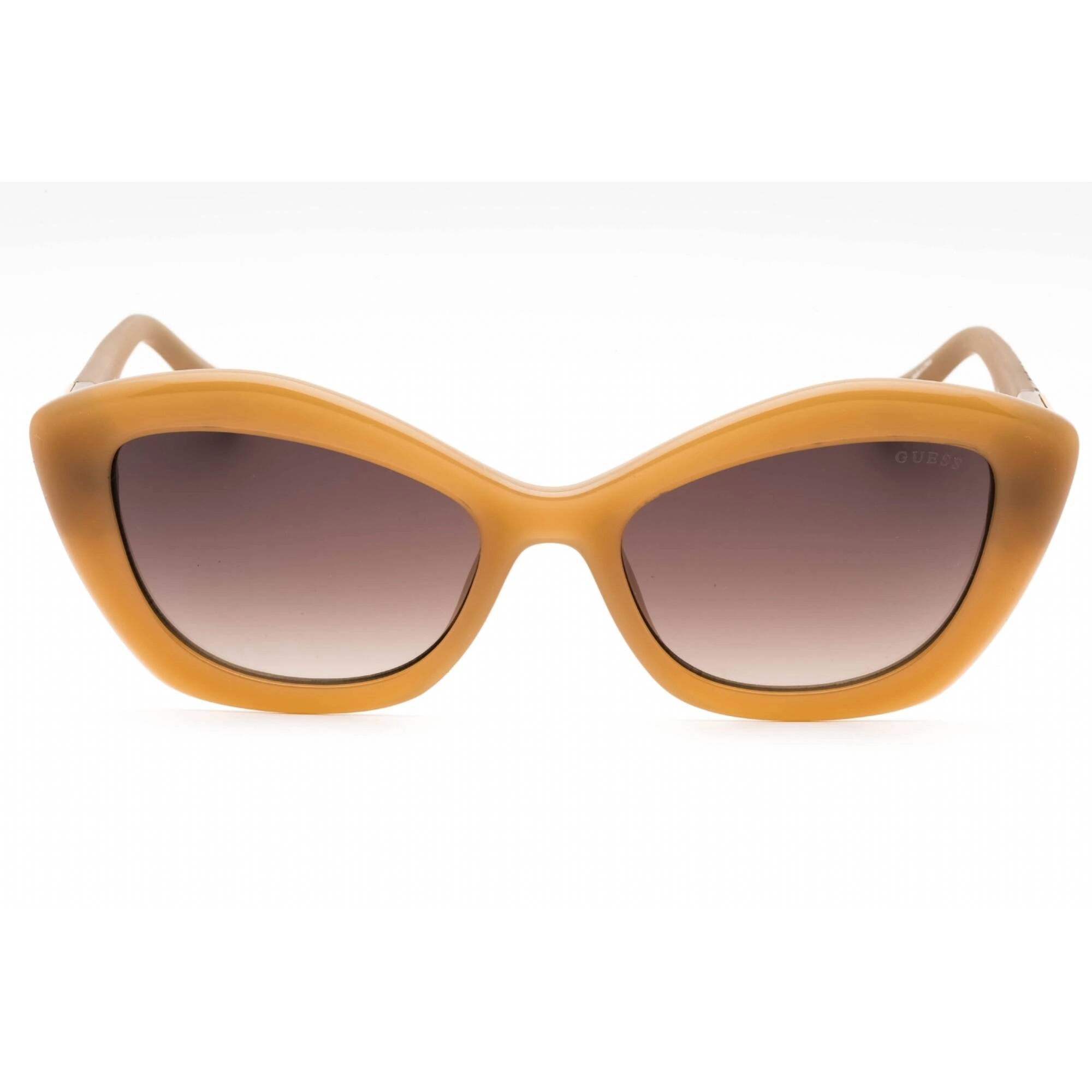 Guess Women's Sunglasses - Shiny Beige Plastic Cat Eye Frame Brown Lens | GU7868 57F