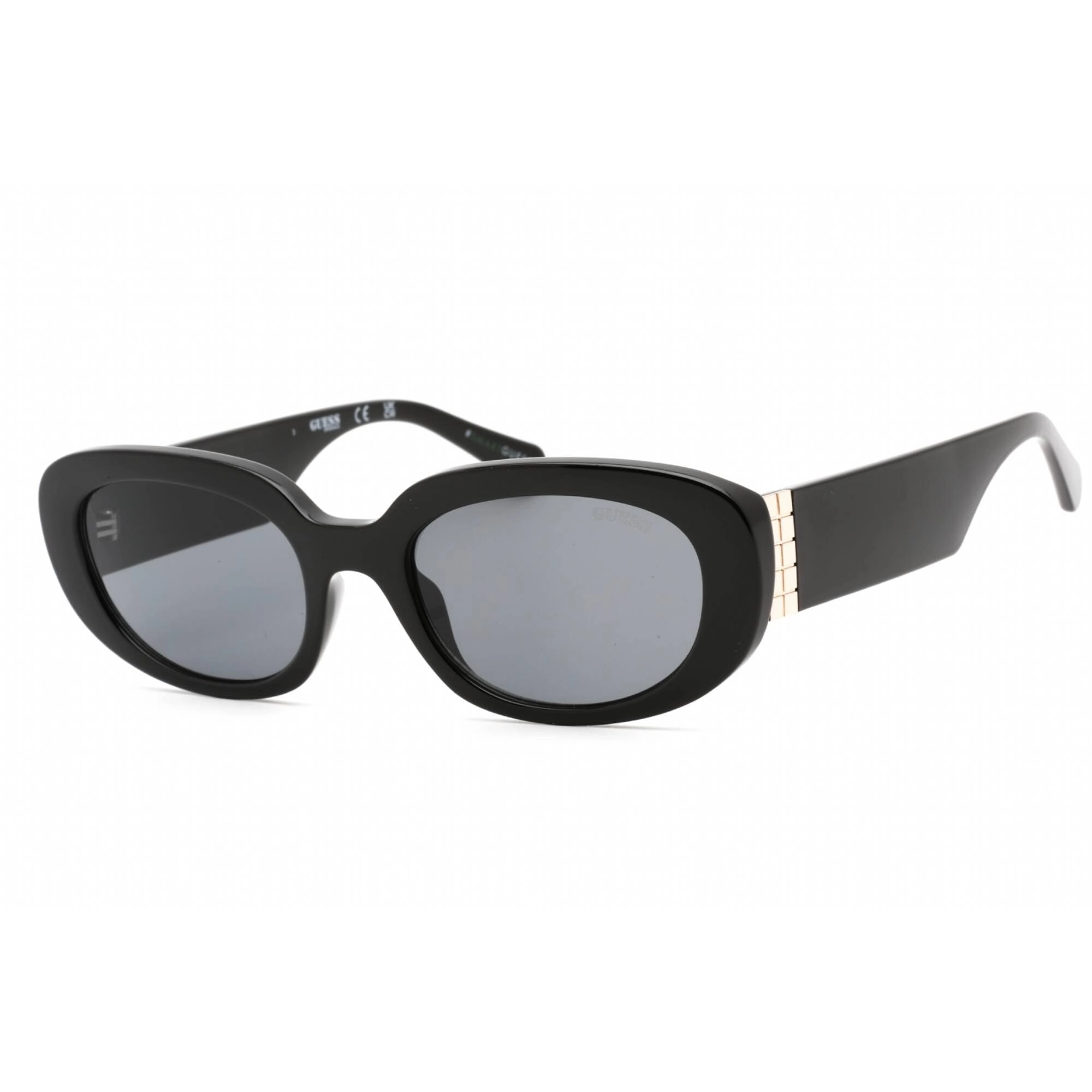 Guess Women's Sunglasses - Shiny Black Rectangular Shape Frame Smoke Lens | GU8260 01A