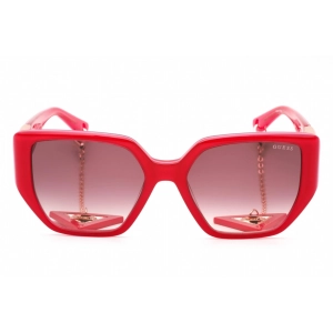 Guess Women's Sunglasses - Shiny Pink Plastic Rectangular Shape Frame | GU7892 72T