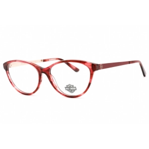 Harley Davidson Women's Eyeglasses - Full Rim Shiny Bordeaux Oval Frame | HD0570 096