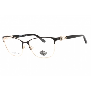 Harley Davidson Women's Eyeglasses - Shiny Black Metal Cat Eye Frame | HD0553 001