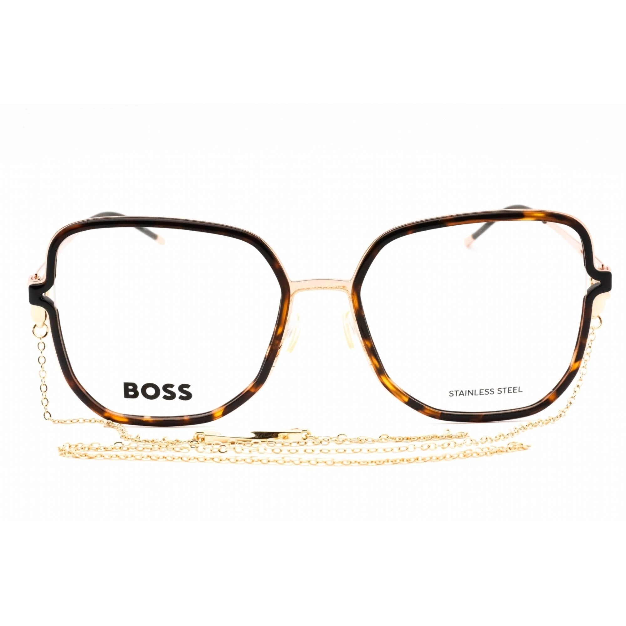 Hugo Boss Women's Eyeglasses - Gold Havana Plastic Square Frame | BOSS 1394 006J 00