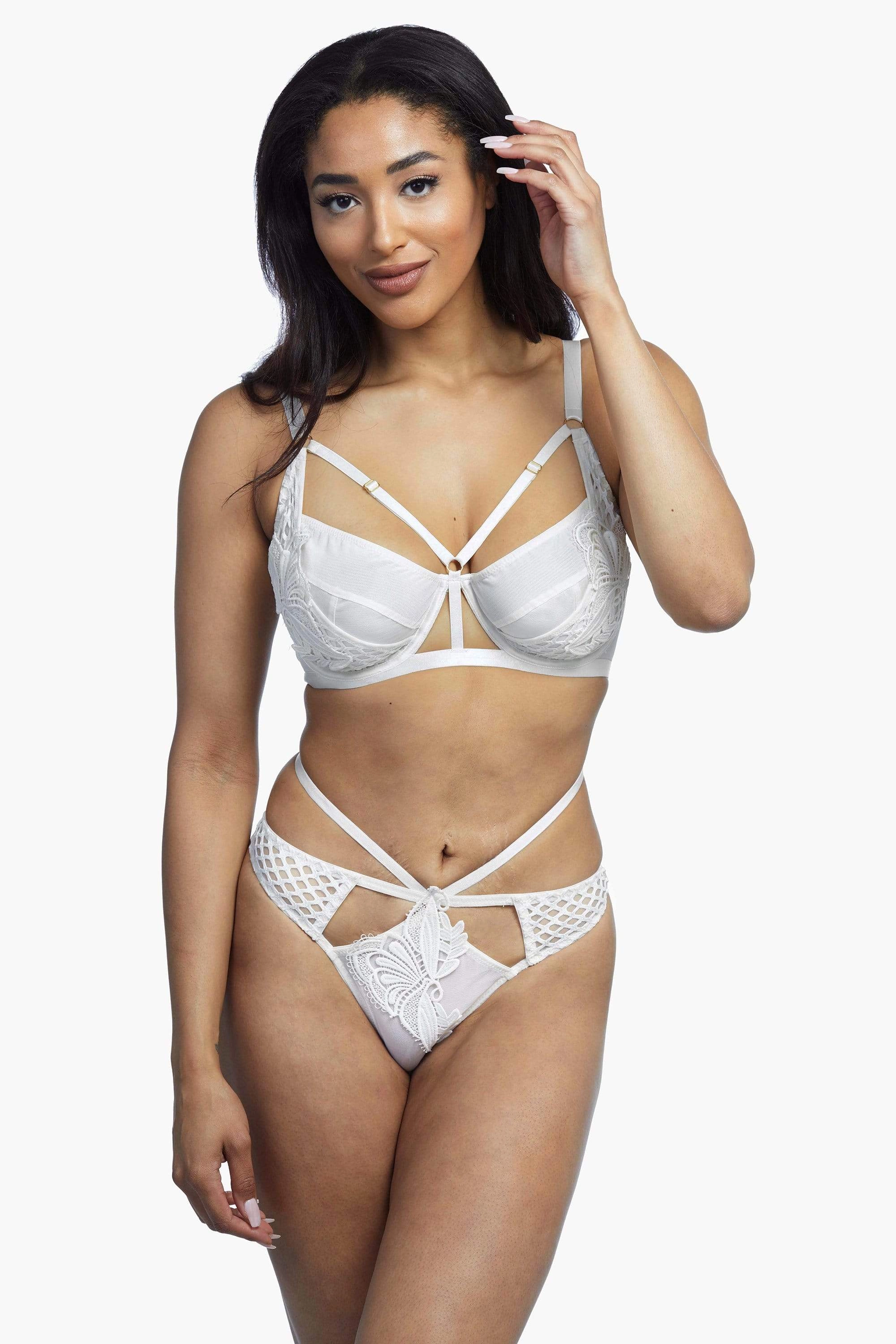 Ivory Keira Fishnet Applique High Apex Bra