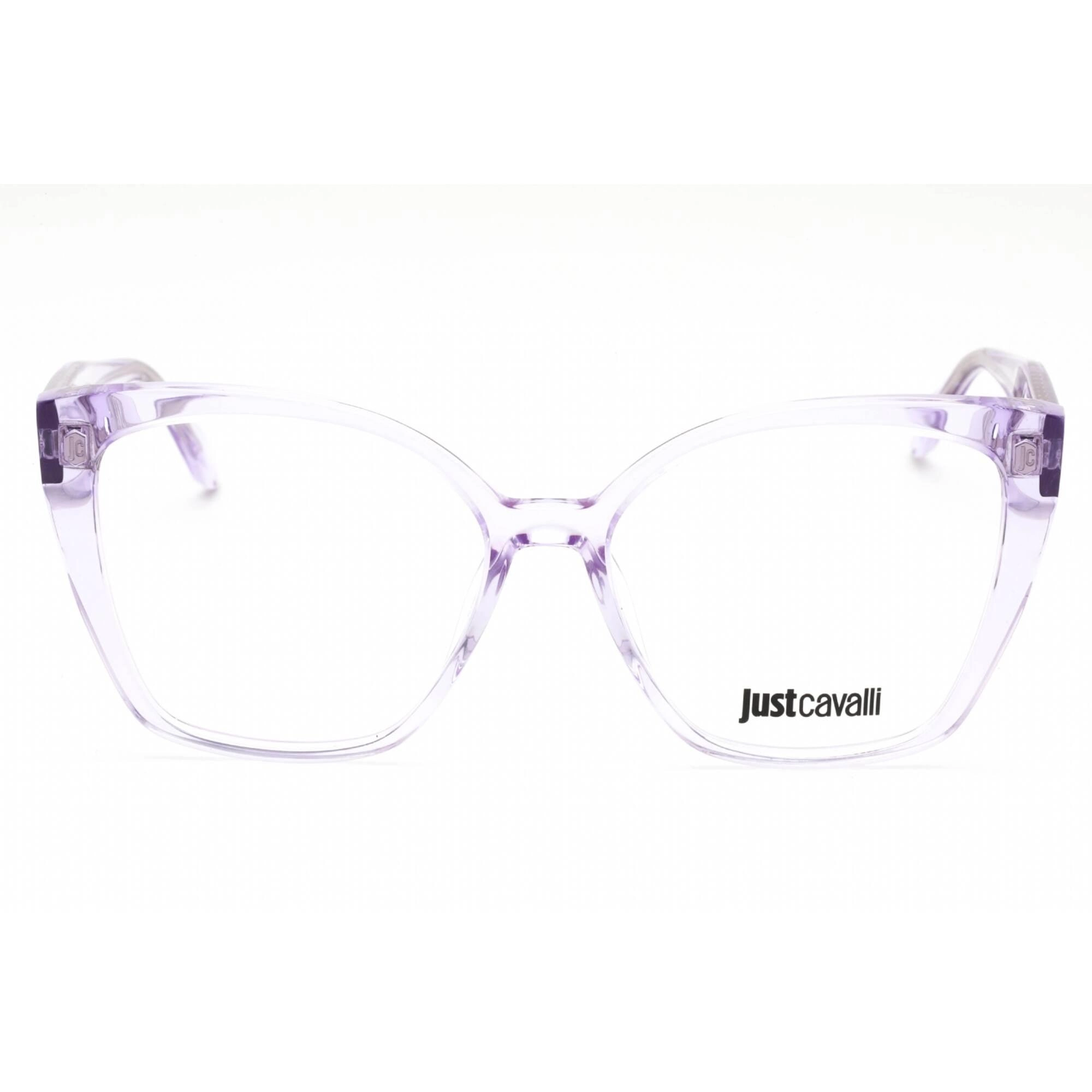 Just Cavalli Women's Eyeglasses - Shiny Transparent Purple Cat Eye Frame | VJC005 06SC