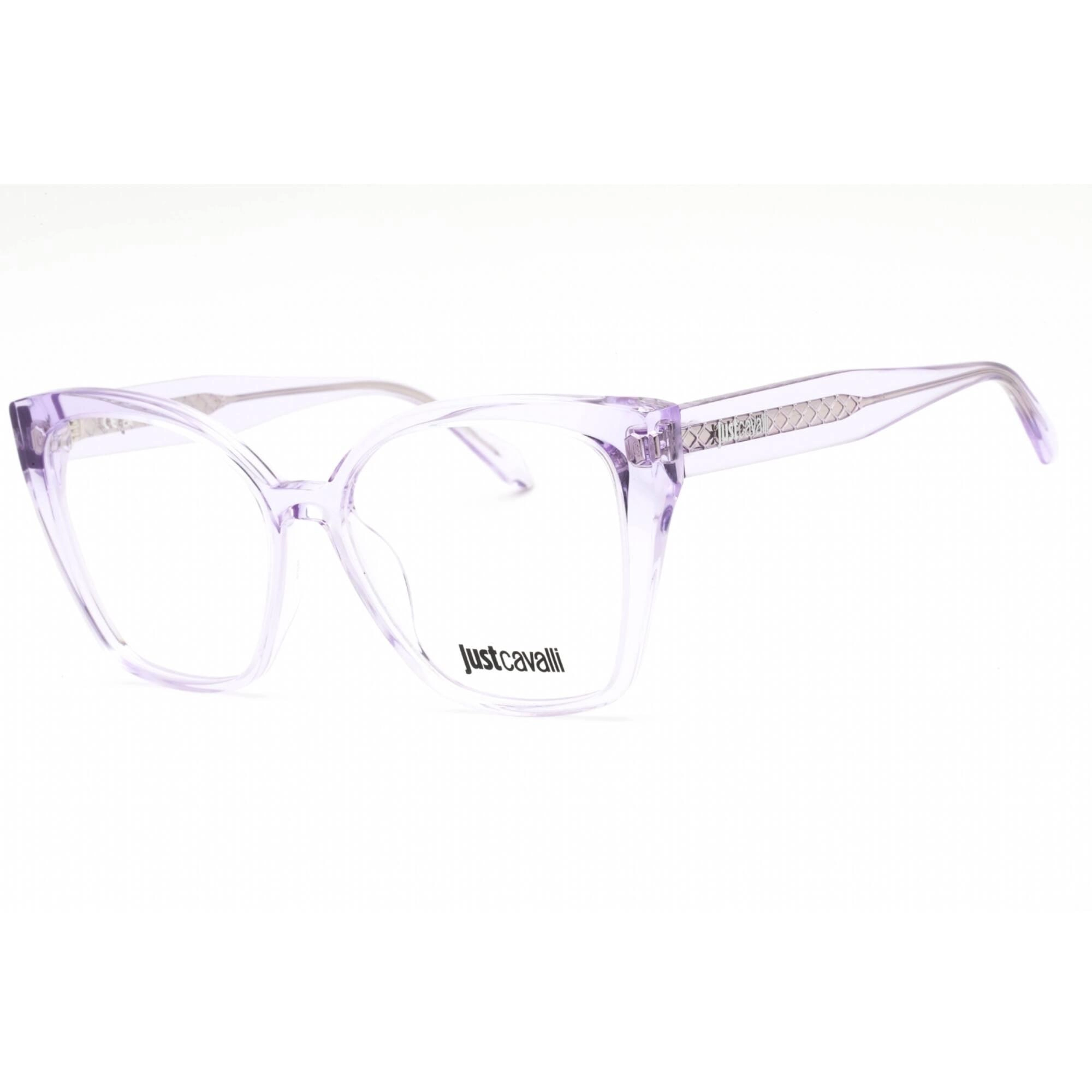 Just Cavalli Women's Eyeglasses - Shiny Transparent Purple Cat Eye Frame | VJC005 06SC