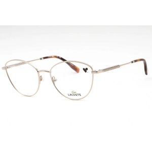 Lacoste Women's Eyeglasses - Light Gold Metal Cat Eye Full Rim Shape Frame| L2289 712