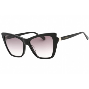 Longchamp Women's Sunglasses - Grey Gradient Lens Black Cat Eye Frame | LO669S 001